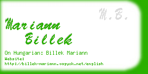 mariann billek business card